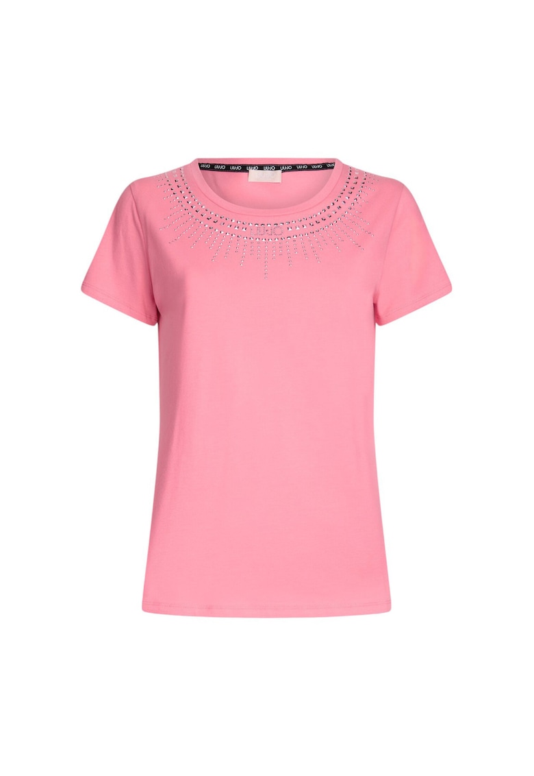 Tricou slim fit cu strasuri