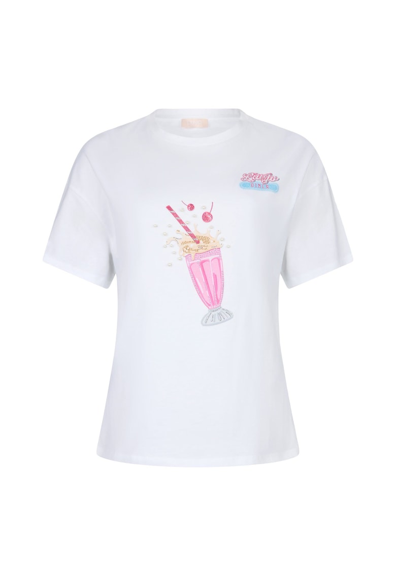 Tricou cu strasuri si imprimeu Tricou cu strasuri si imprimeu