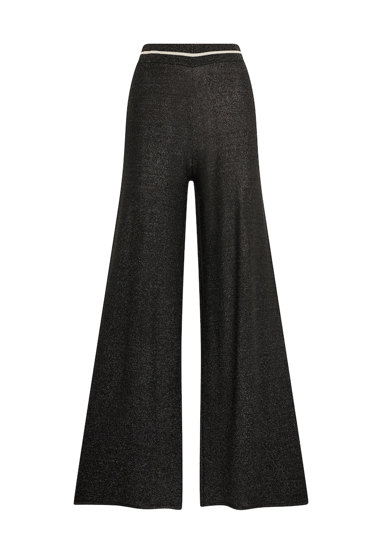 Pantaloni din tricot cu croiala ampla si talie elastica