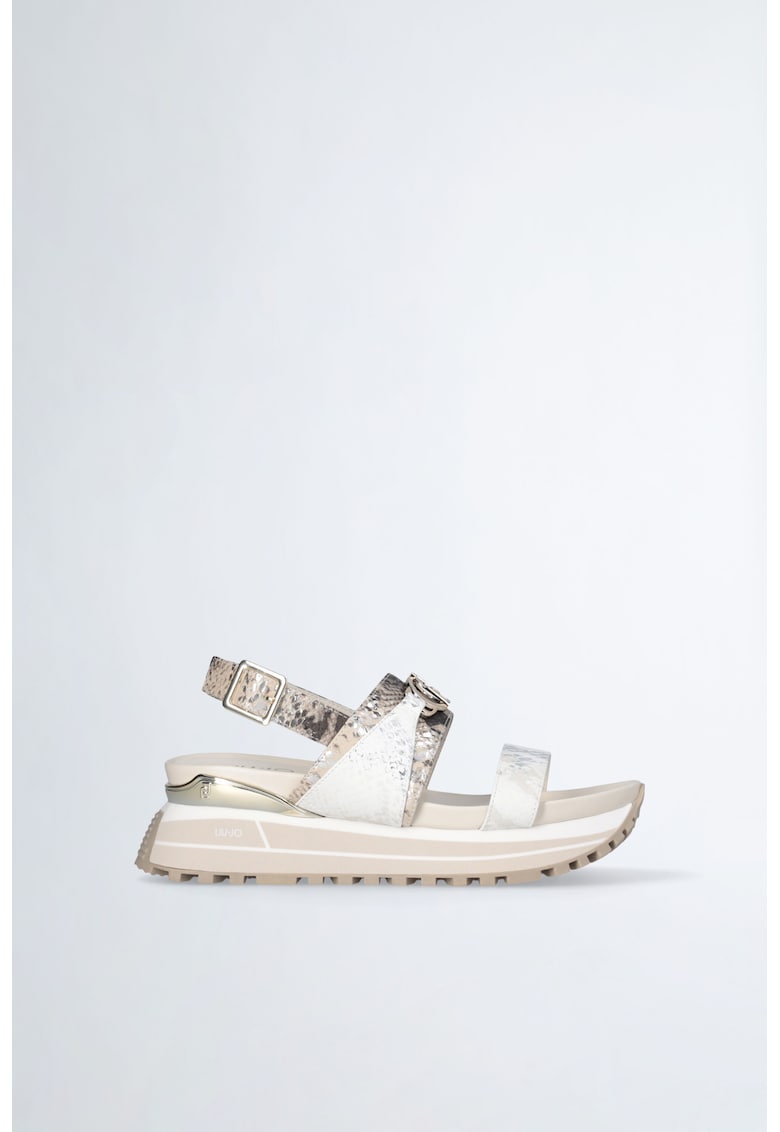 Sandale wedge de piele ecologica