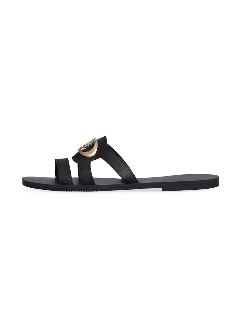 Papuci de piele peliculizata - Negru