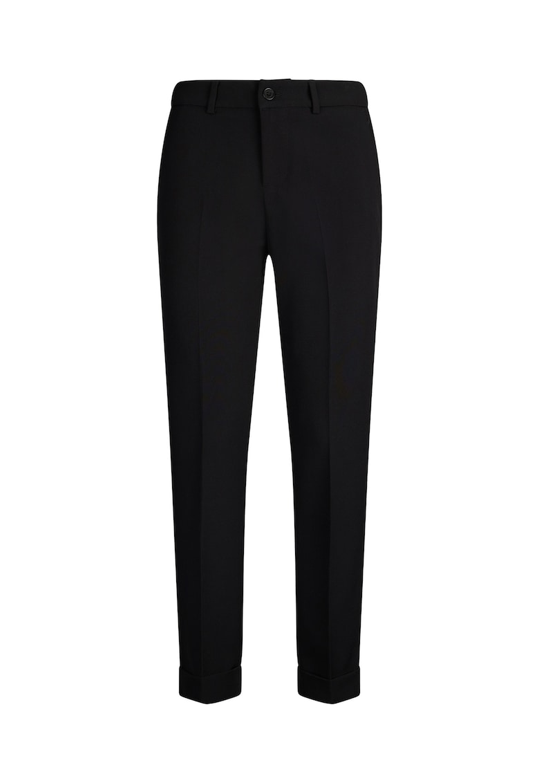 Pantaloni crop eleganti cu buzunare laterale - Negru
