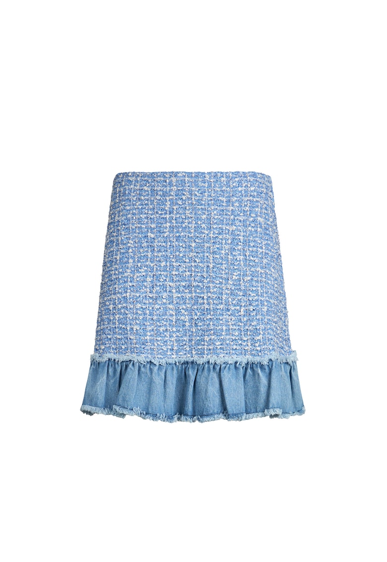 Fusta mini cu croiala in A si terminatie cu volane