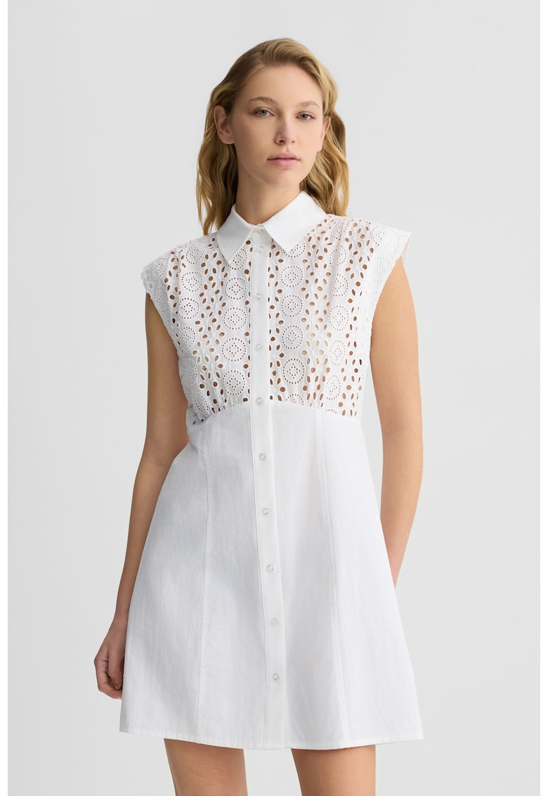 Rochie scurta de bumbac - Alb