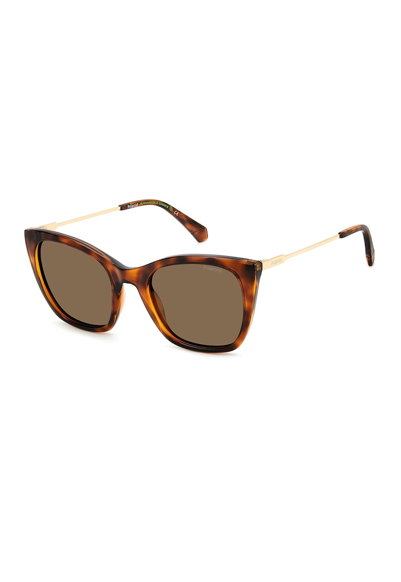Ochelari de soare cat-eye polarizati - Auriu/Maro