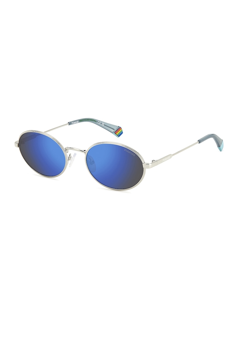Ochelari de soare rotunzi unisex cu lentile polarizate - Argintiu