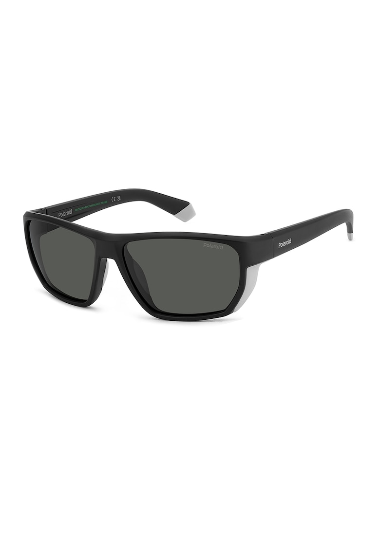 Ochelari de soare dreptunghiulari cu lentile polarizate - Negru stins