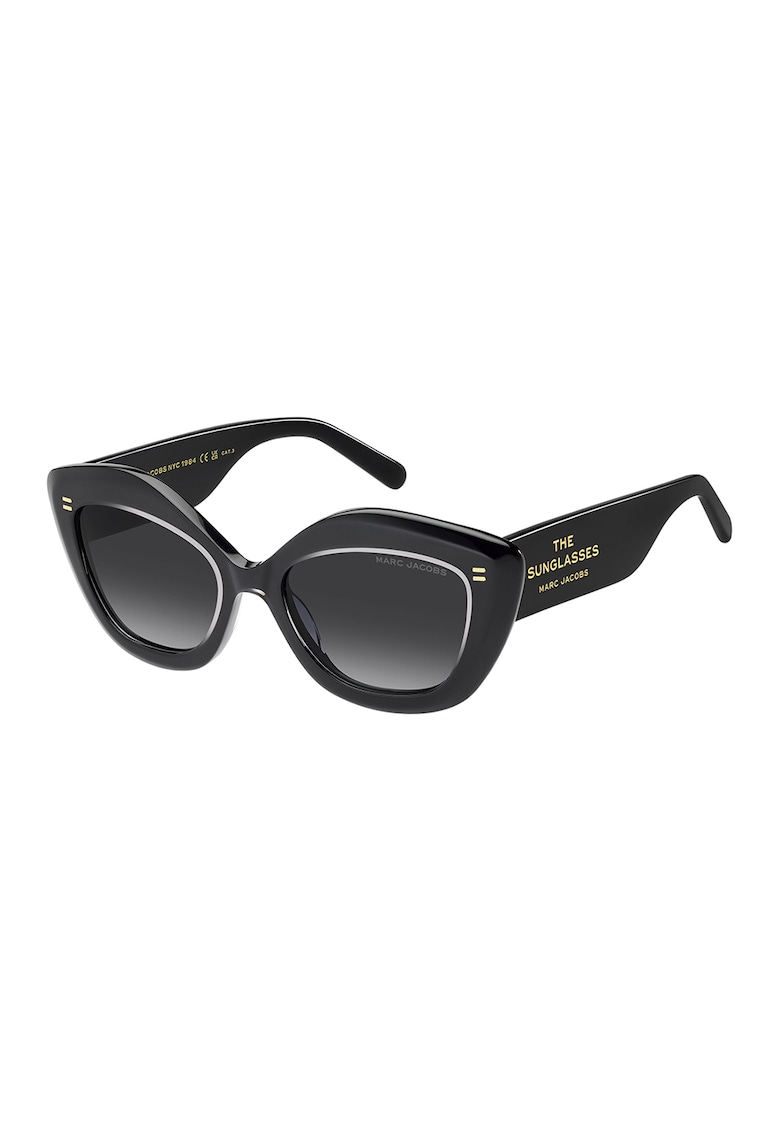 Ochelari de soare cat-eye cu logo - Auriu/Negru