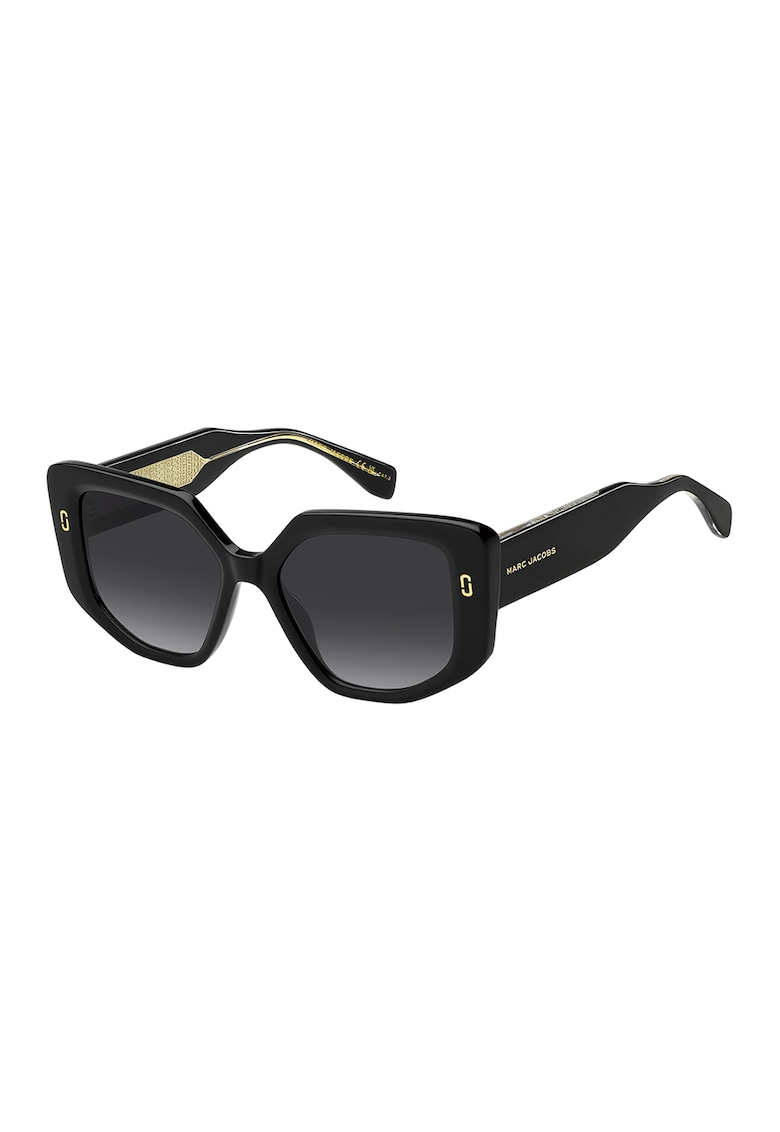 Ochelari de soare dreptunghiulari cu logo - Auriu/Negru