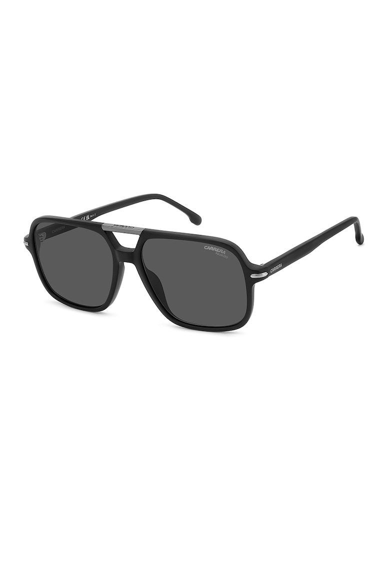 Ochelari de soare aviator cu logo pe brate - Negru/Gri