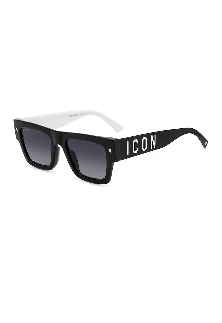 Ochelari de soare wayfarer unisex in degrade - Alb/Negru