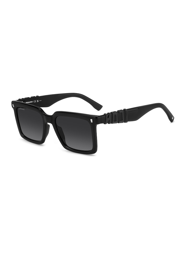 Ochelari de soare patrati cu model in degrade - Negru