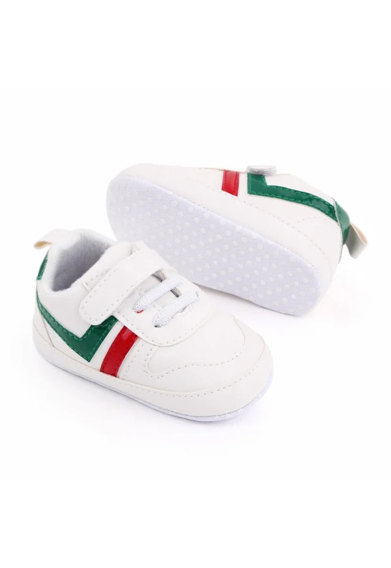Pantofi Sport Casual - Piele ecologica - Baieti - Siret - Alb - Rosu - Verde - Rosu/Alb/Verde