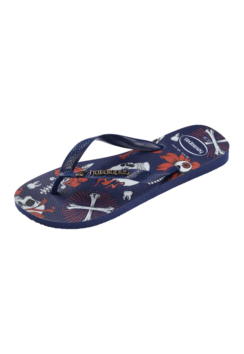 Papuci flip-flop din cauciuc cu imprimeu