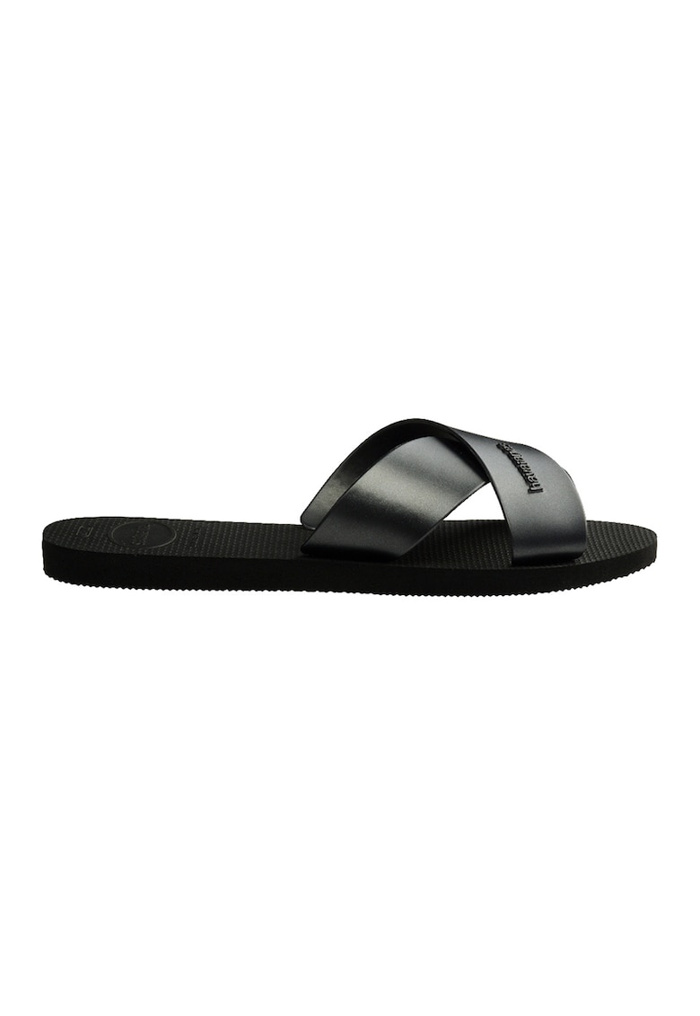 Papuci cu barete incrucisate Aqua 356 - Negru