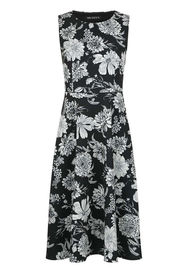 Rochie fara maneci cu imprimeu floral