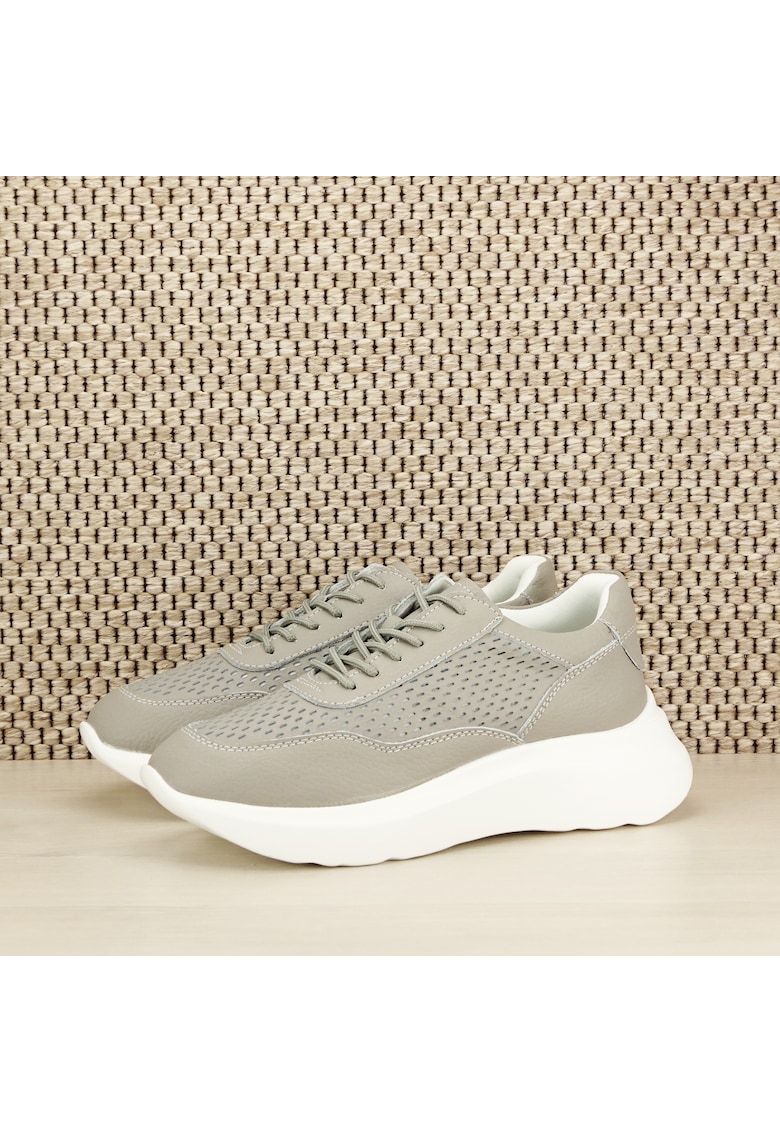 Sneakers piele naturala Aniela gri M5 7712 - Gri