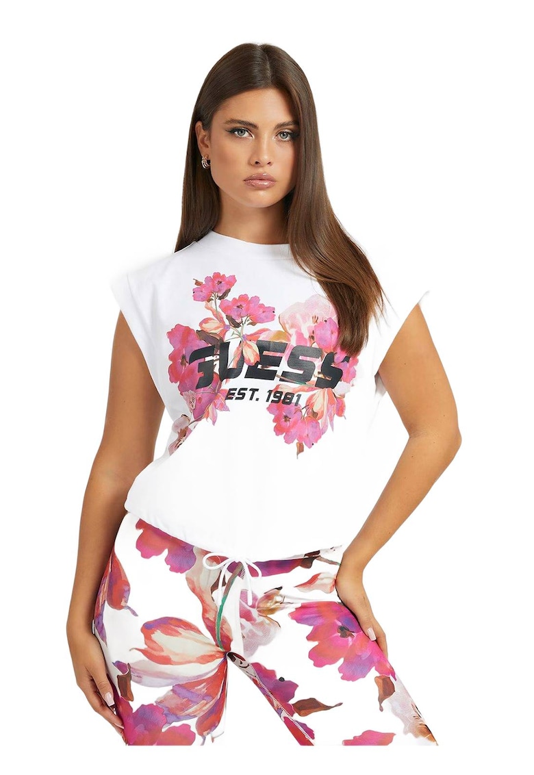 Guess Tricou dama Bumbac - Alb -