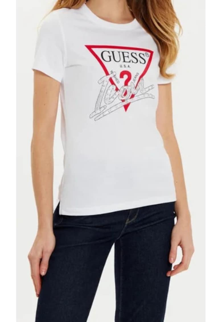 Guess Tricou dama Bumbac - Alb -
