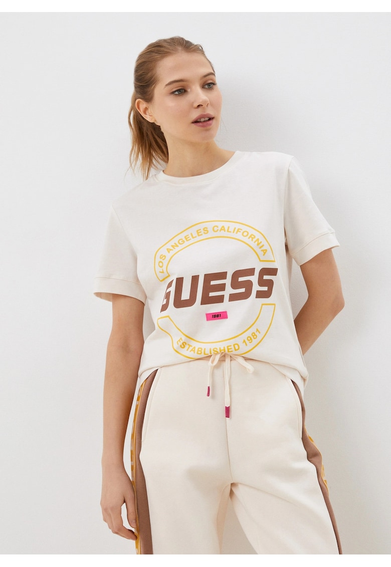 Guess Tricou dama Bumbac -Alb