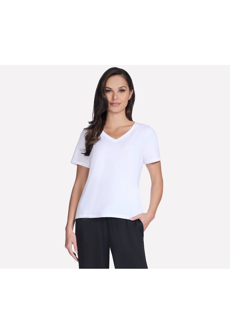 Tricou Pima V-Neck Tee - Alb