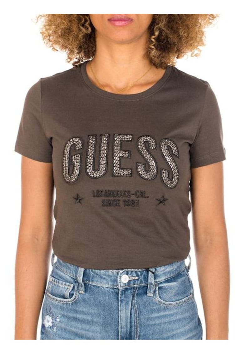 Guess Tricou dama Bumbac - Maro - Maro