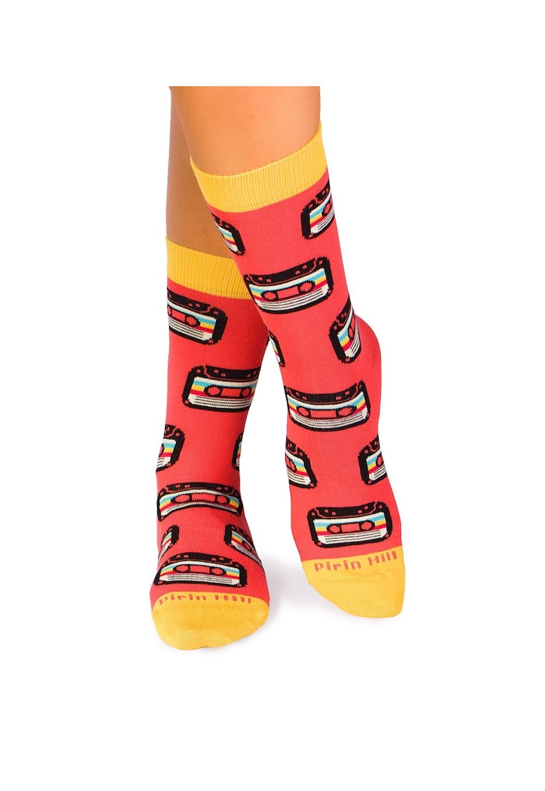 Sosete bumbac organic COLOUR COTTON Retro Cassette