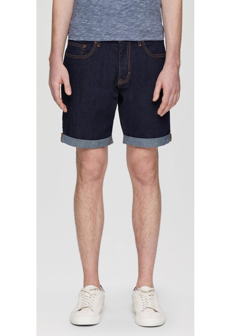 Q/S by s.Oliver Pantaloni scurti de blug barbati - John cu talie medie si croiala Regular Fit - Indigo