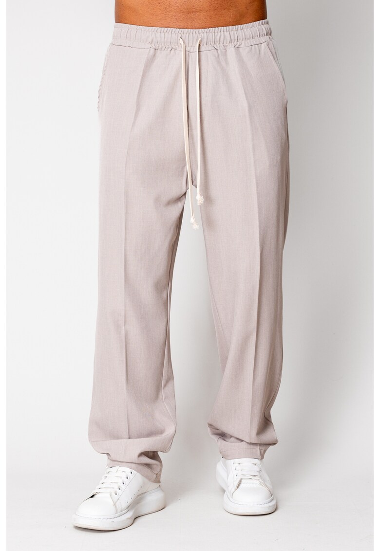 Pantalon lung cu snur Taupe 15997