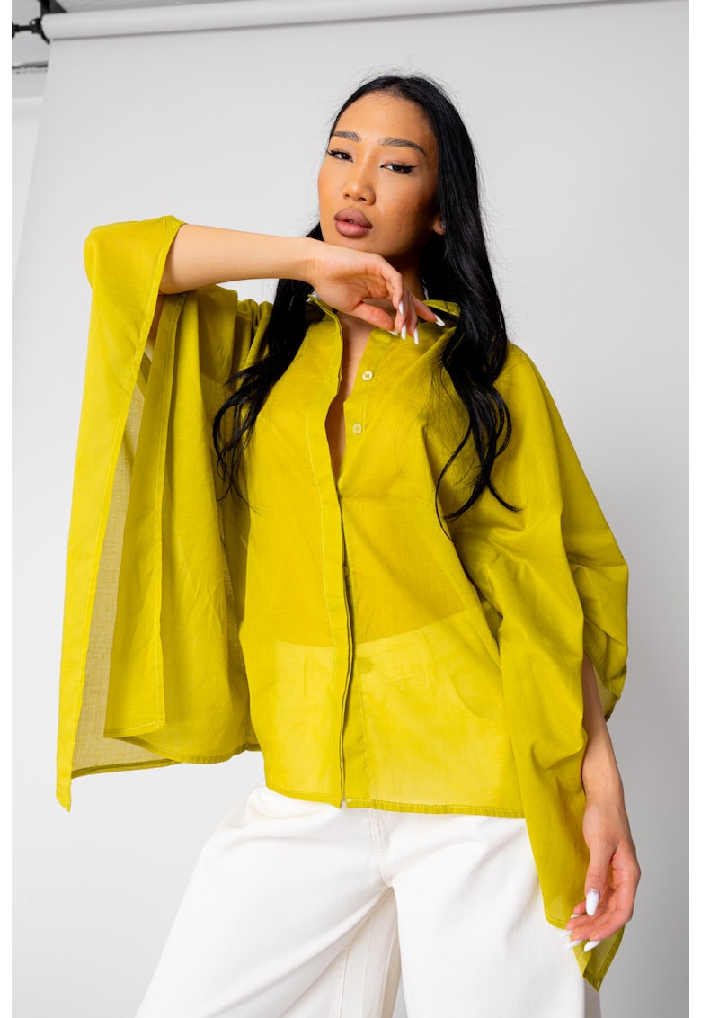 Camasa Femei asimetrica Lime Green 15919