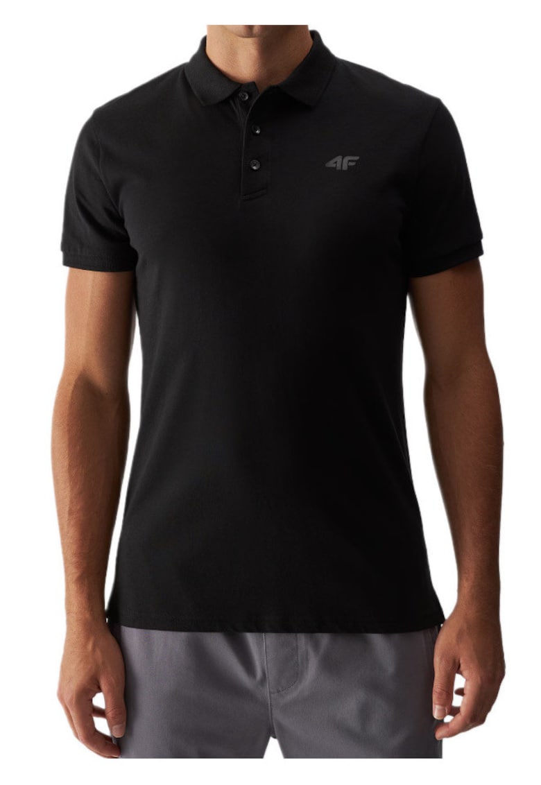 Tricou polo din bumbac - Negru - Negru