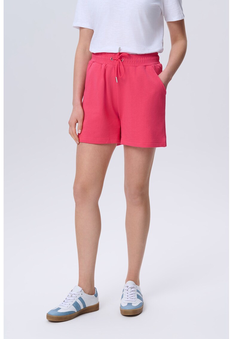 Pantaloni scurti cu snur si talie inalta