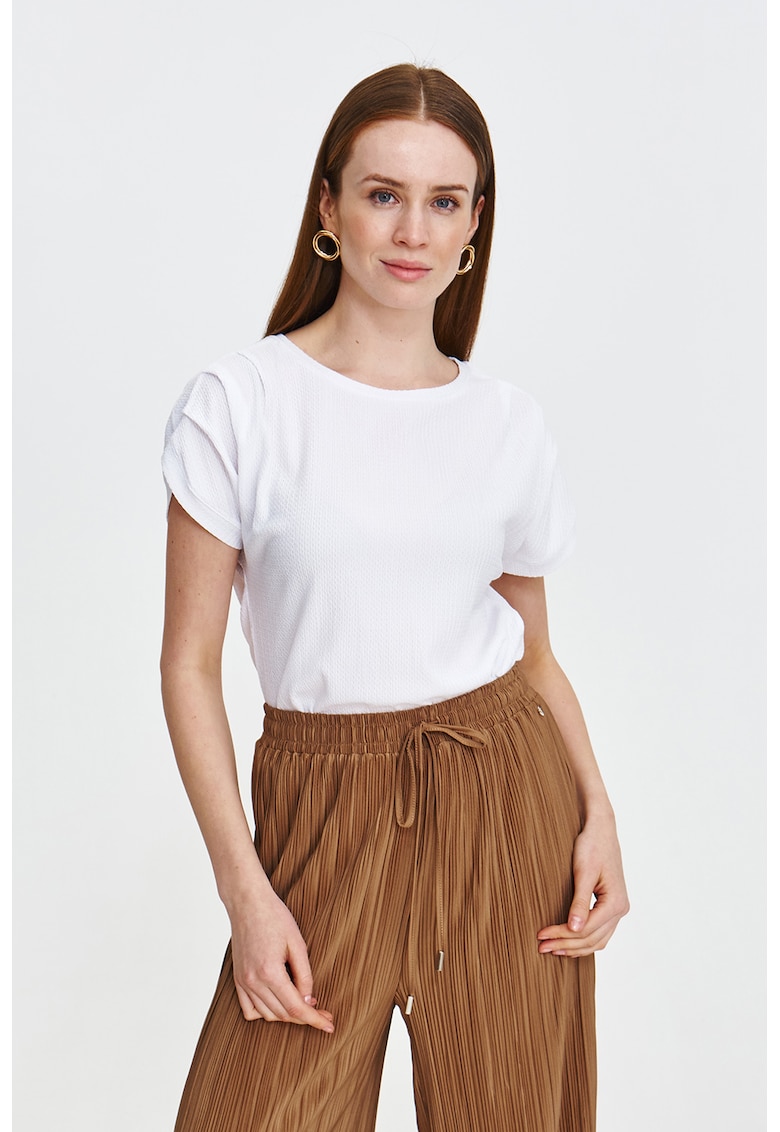 Tricou uni cu pliuri