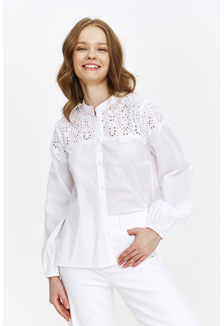 Camasa uni cu detalii perforate