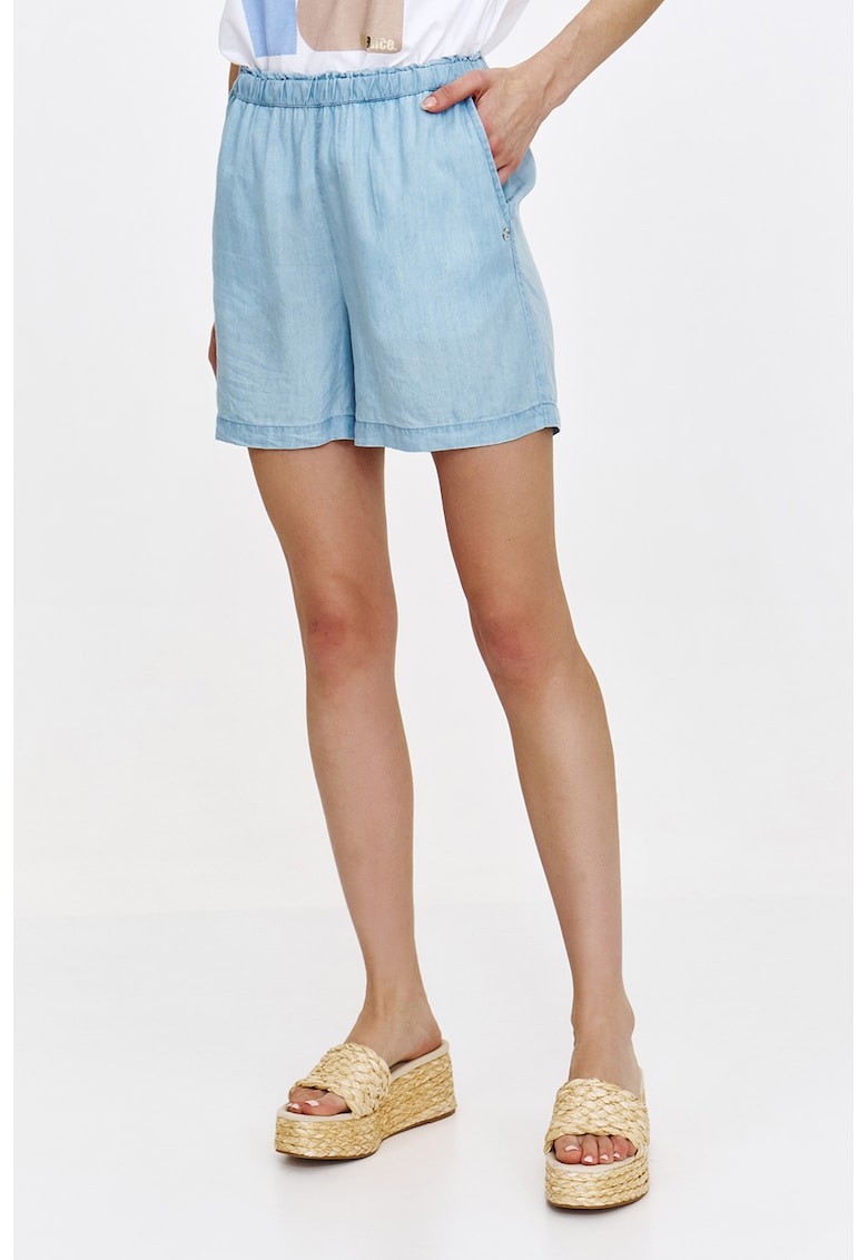 Pantaloni scurti de lyocell cu talie elastica