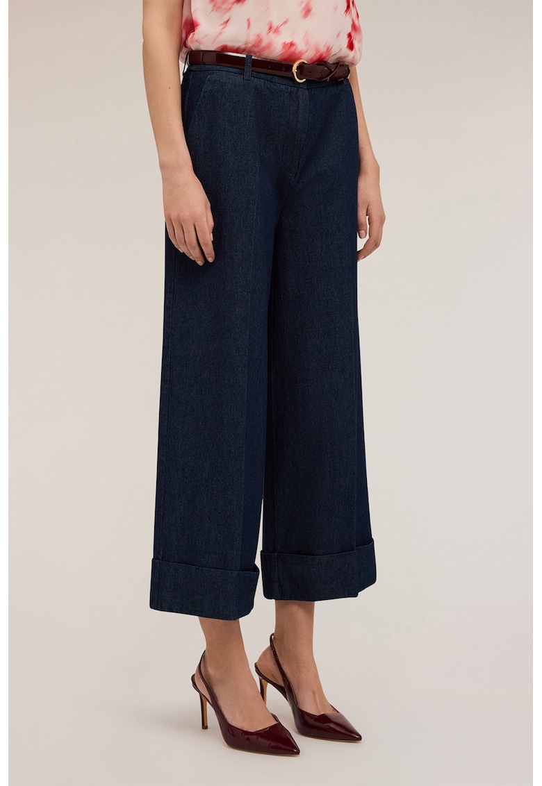 Pantaloni kick flared cu talie inalta Pantaloni kick flared cu talie inalta