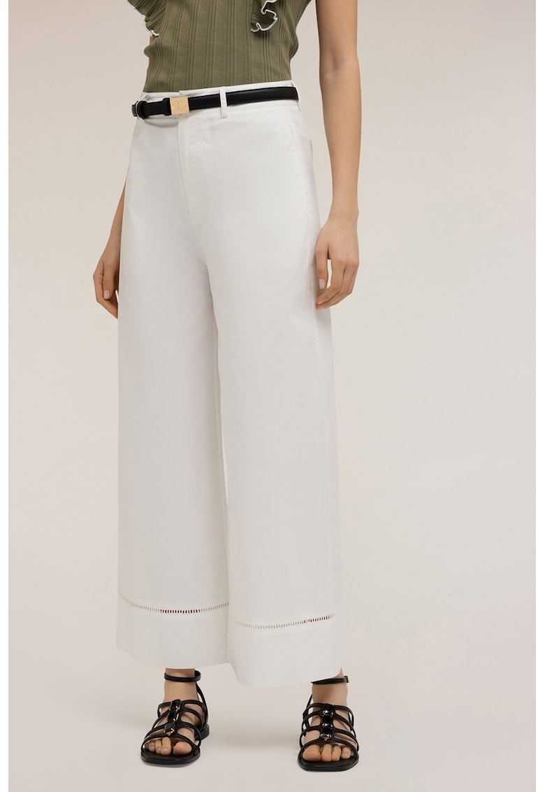 Pantaloni cu croiala ampla si talie inalta