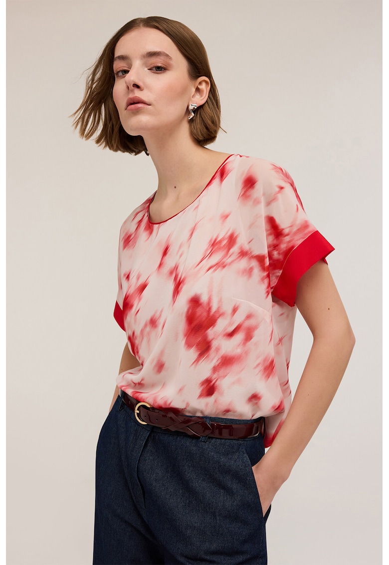 Bluza cu maneci scurte si model abstract
