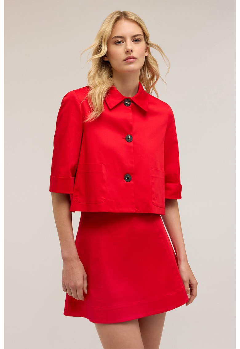 Jacheta de bumbac cu maneci scurte