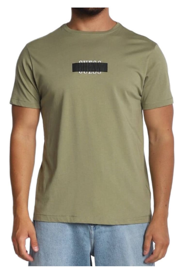 Guess Tricou barbati Bumbac - Negru -
