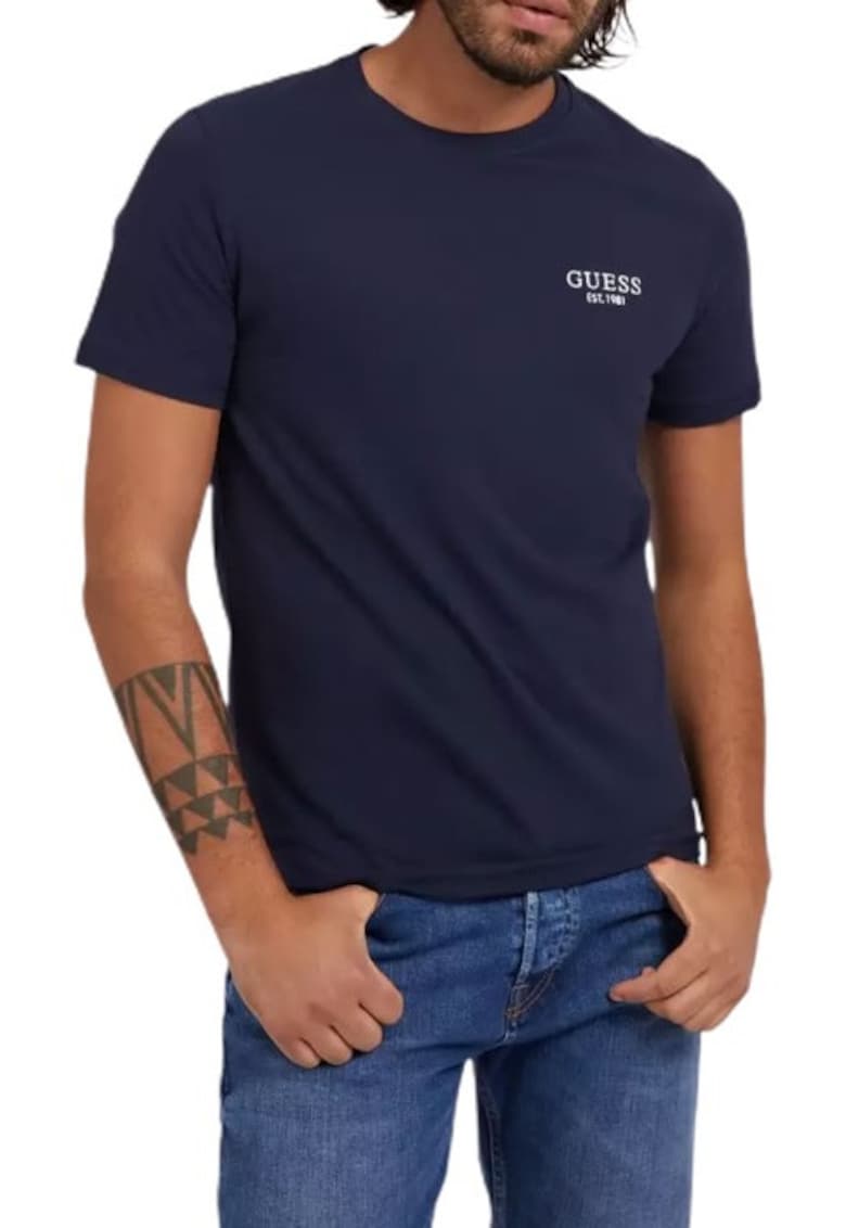 Guess Tricou barbati Bumbac - 49854 - Albastru