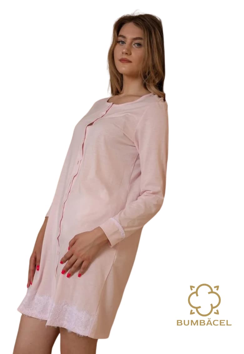 Camasa de noapte pentru dame scurta cu maneca lunga