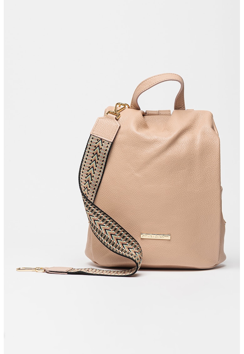 Rucsac de piele cu bareta detasabila cu model