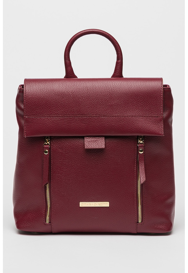 Rucsac de piele cu clapa