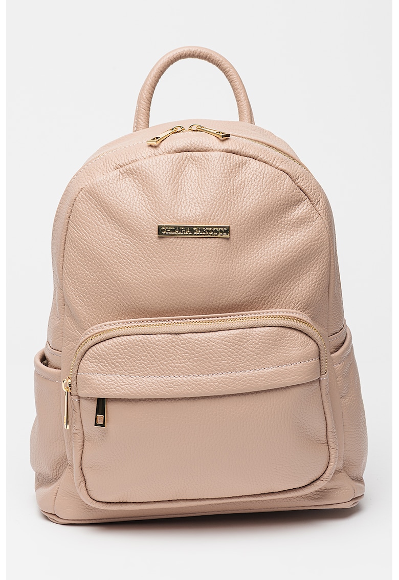 Rucsac de piele cu logo metalic