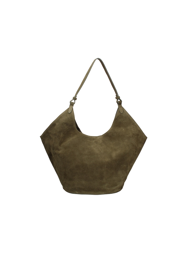 Geanta de piele intoarsa cu bareta de umar Lisabona