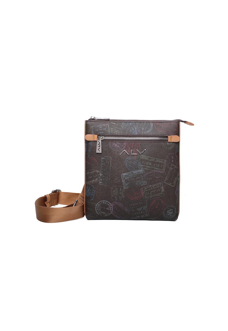 Geanta crossbody din piele ecologica cu imprimeu