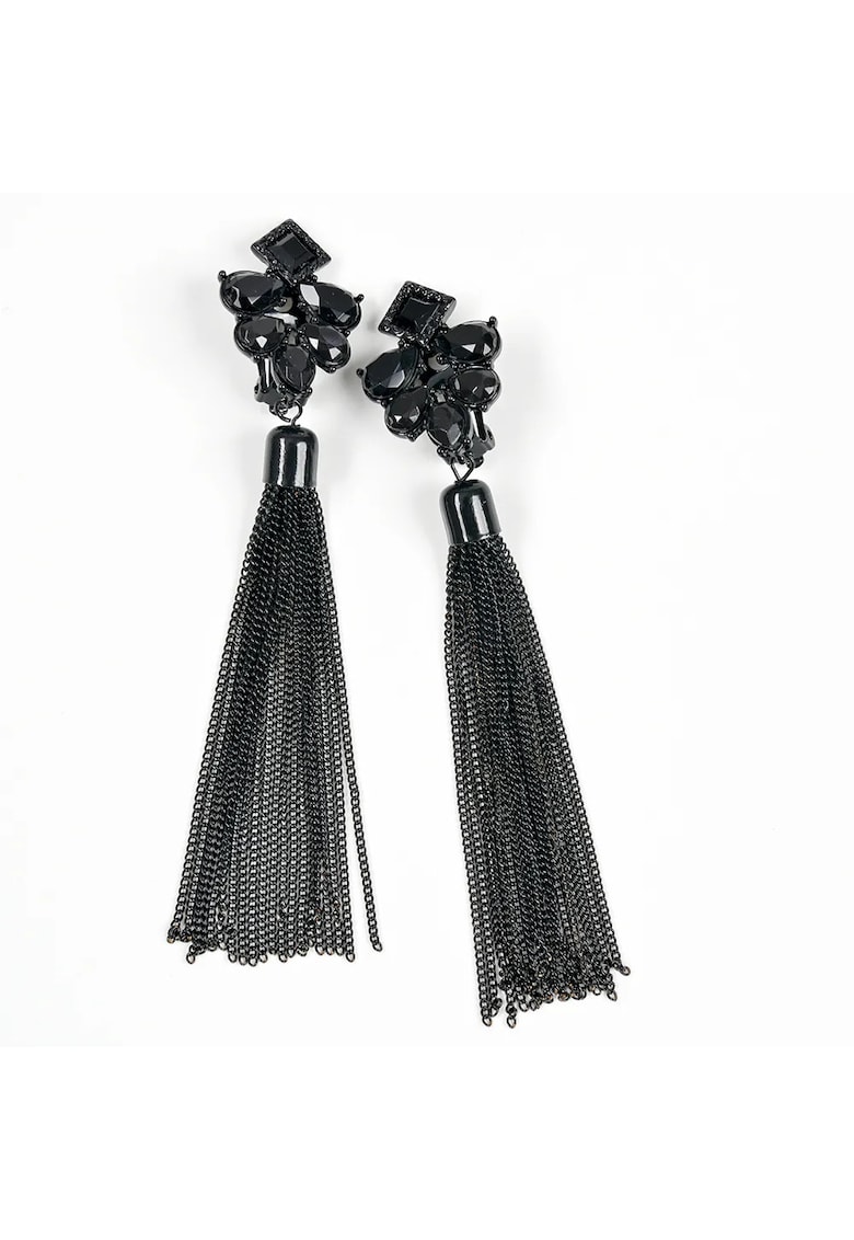 Cercei negri lungi cu franjuri -  Paris