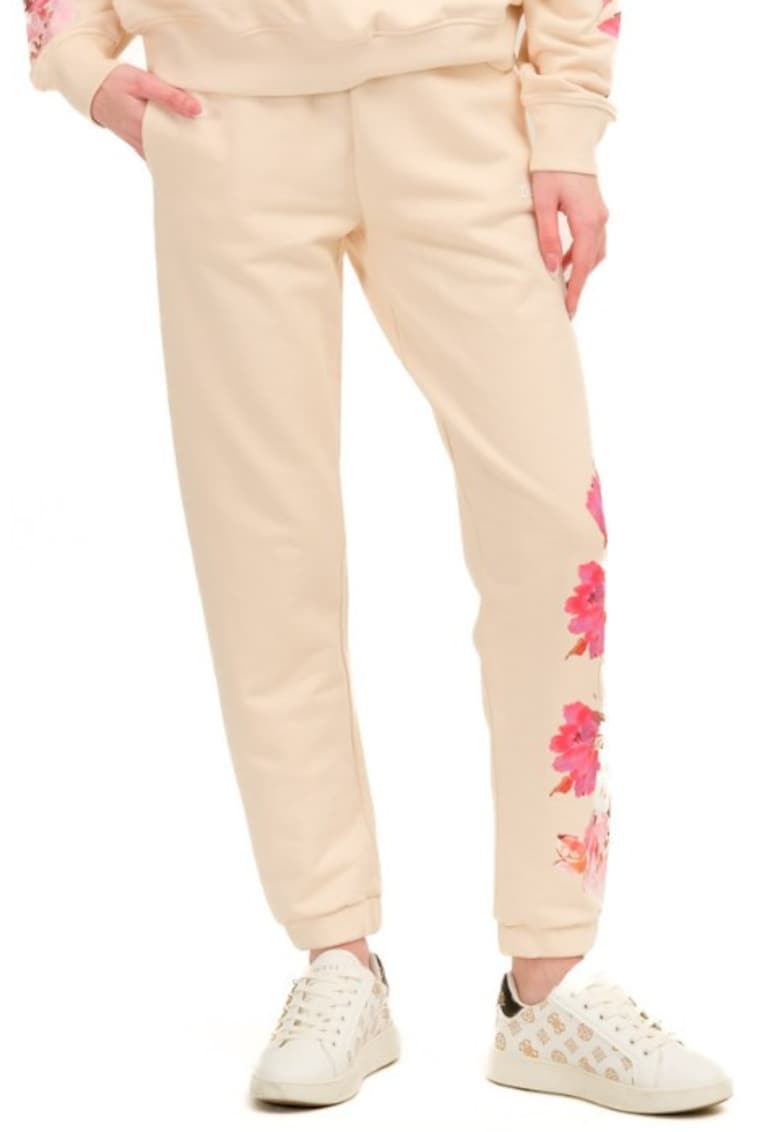 Pantaloni pentru femei - material bumbac - culoare bej - Bej