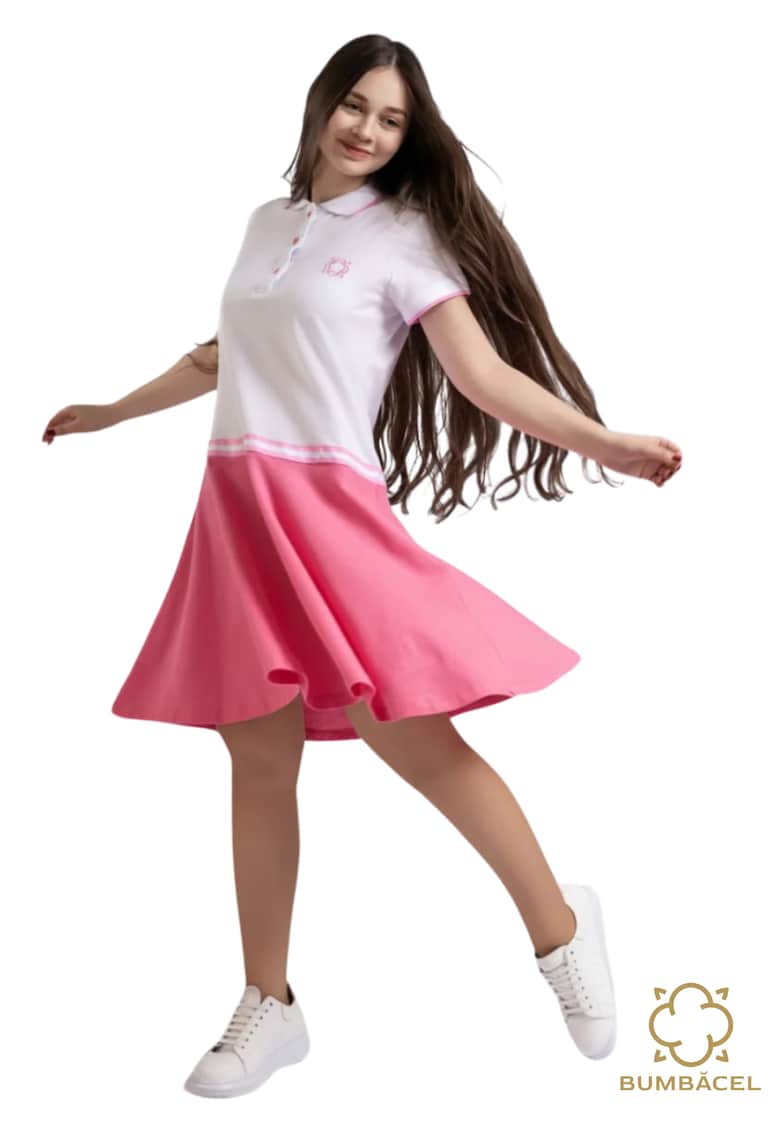 Rochie polo pentru dame cu maneca scurta